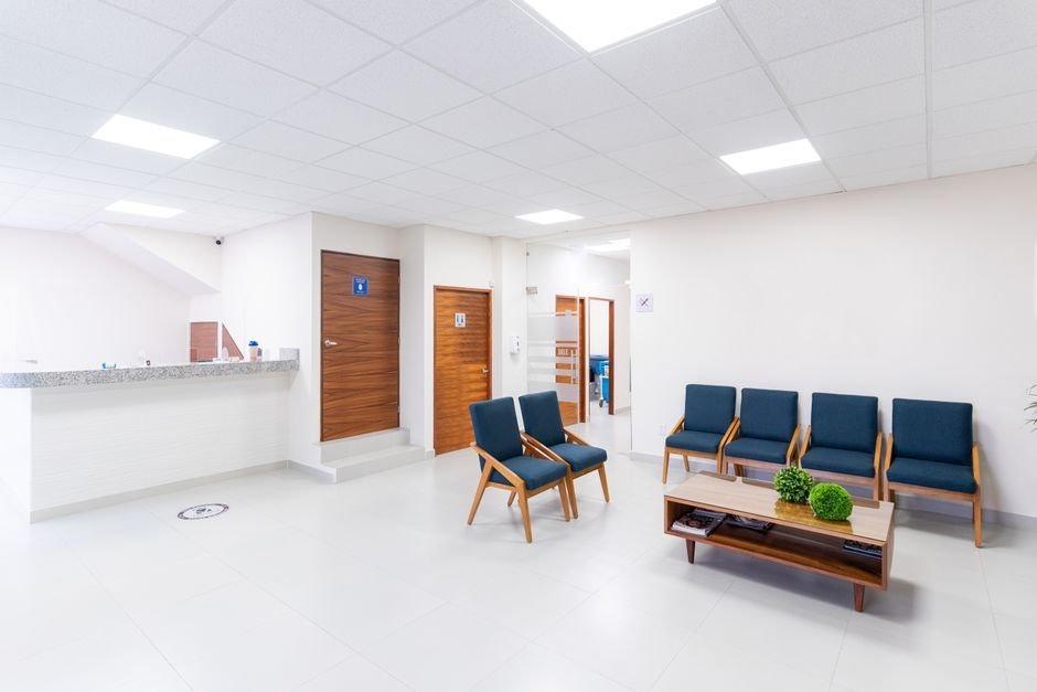 Calm, bright medical office reception